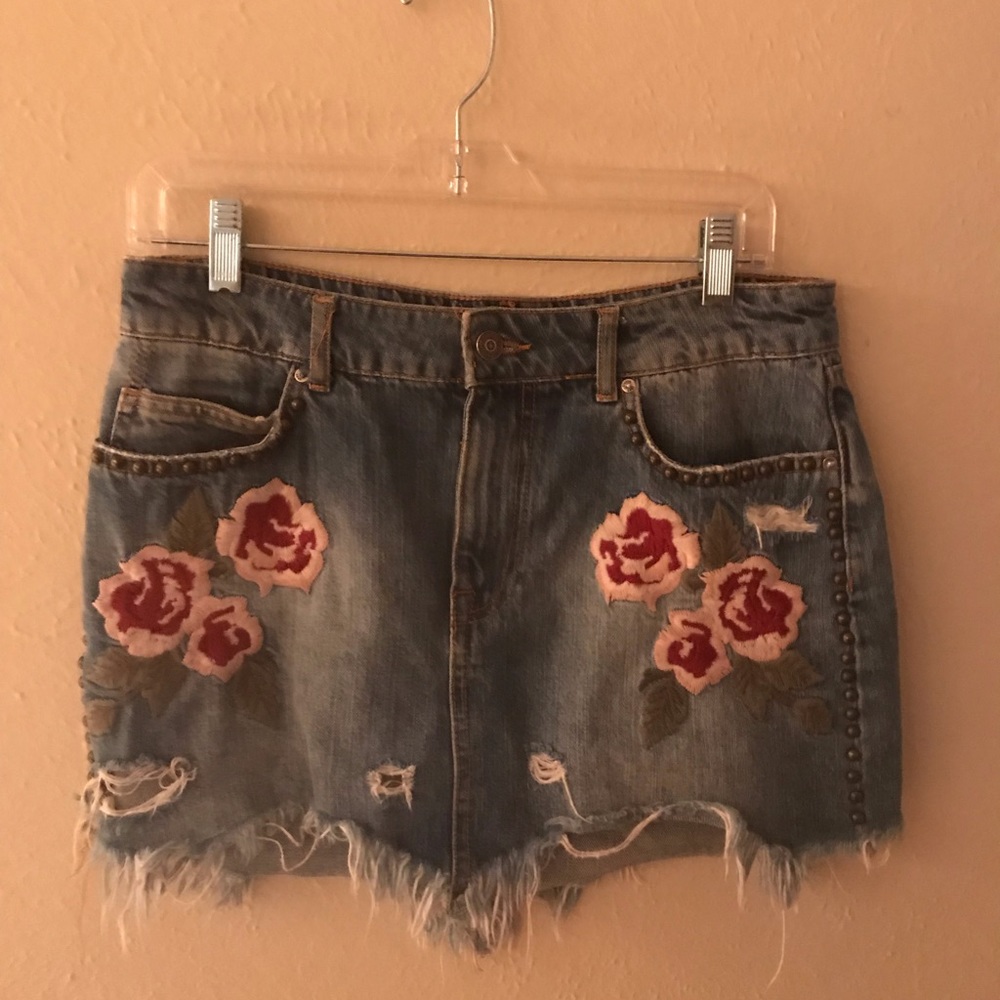 Free People Denim Mini Skirt